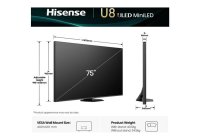 Hisense 75U8QTUK 75 Inch (191 cm) Smart TV