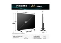 Hisense 75A6QTUK 75 Inch (191 cm) Smart TV