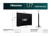 Hisense 100U7QNZ 100 Inch (254 cm) Smart TV