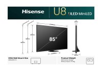 Hisense 85U8QNZ 85 Inch (216 cm) Smart TV