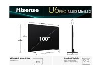 Hisense 100U6QAU PRO 100 Inch (254 cm) Smart TV